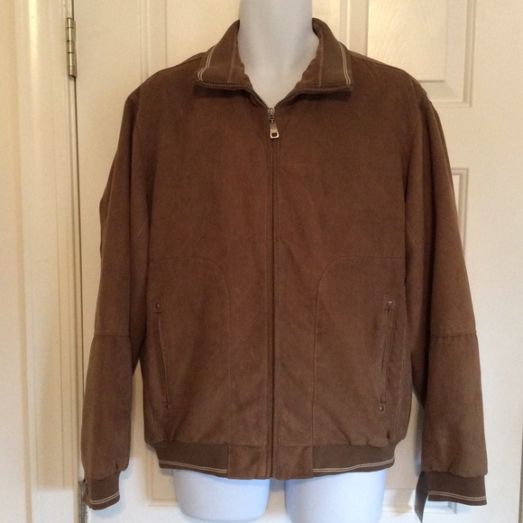 Bexleys Man Other - Cognac faux suede men’s bomber jacket NWT